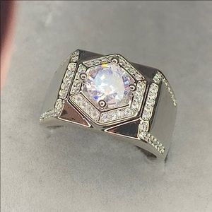 S925 White Moissanite Ring for Men
